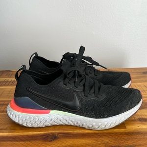 Nike Women Epic React Flyknit 2 Pixel Sneakers Black White MultiColor